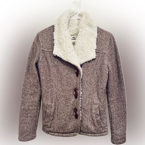 O'Neill Women's Brown Teddy Jacket with Cream Sherpa Lining